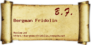 Bergman Fridolin névjegykártya